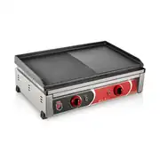 SilverInox Yarı Oluklu Döküm Izgara 70 cm, Elektrikli