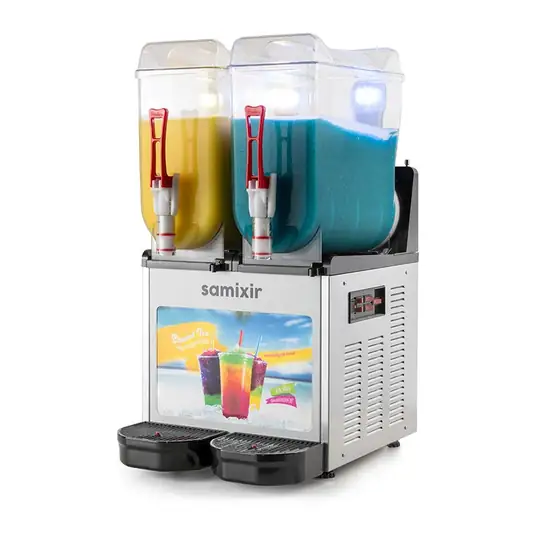 Samixir SLUSH24 Allure Twin Ice Slush Granita Milkshake ve Soğuk Meyve Suyu Dispenseri, 12+12 L